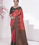 Red Kanchivaram Silk Zari Weaving With Gold Zari Border And Pallu Saree With Blouse For Women