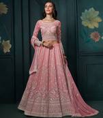 Georgette Pink Sequins Embroidered Lehenga Choli