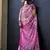Printed satin pink colour saree