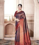 Light Purple Kanchivaram Silk Zari Weaving With Gold Zari Border And Pallu Saree With Blouse For Women