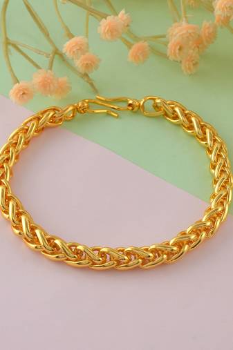 Brass micron 1 gram gold forming fashion bracelet men women