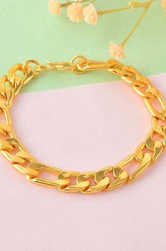 Brass micron 1 gram gold fashion bracelet men women