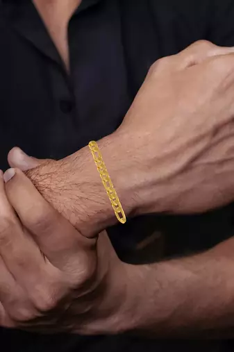 Brass micron 1 gram gold fashion bracelet men women
