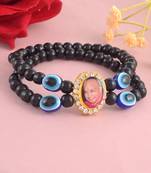 Black onyx evil eye guruji bracelet