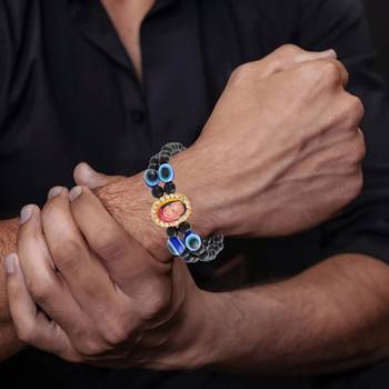 Black onyx evil eye guruji bracelet 2
