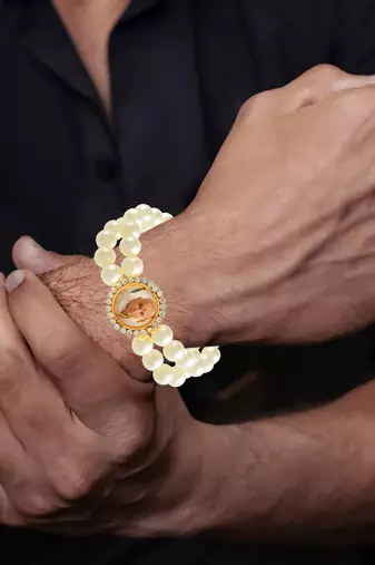White pearl guruji bracelet