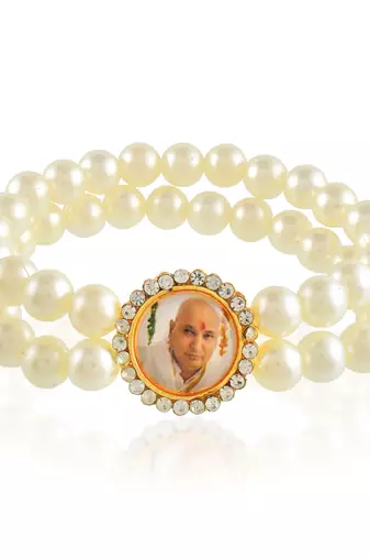 White pearl guruji bracelet