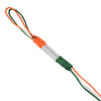 Cotton multi colour tiranga tri-colour patriotic bracelet 2
