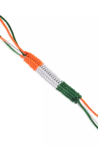 Cotton multi colour tiranga tri-colour patriotic bracelet