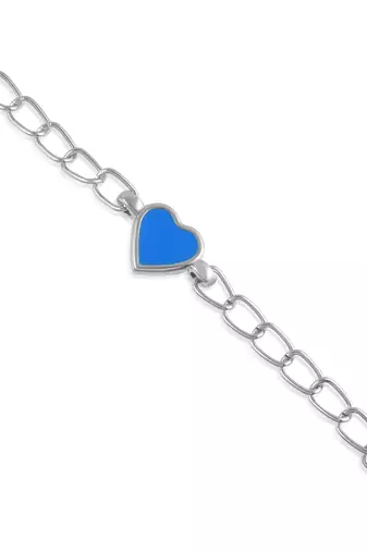 Stainless steel imitation firoza heartshape bracelet for men women