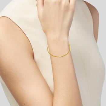 Brass micron gold imitation diamond heartshape bracelet for men women 3