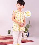  infant  yellow cotton kurta pyjama set
