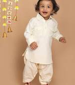  infant  cream cotton blend pathani kurta set