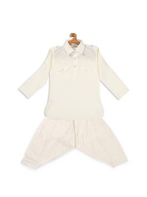  infant  cream cotton blend pathani kurta set 3