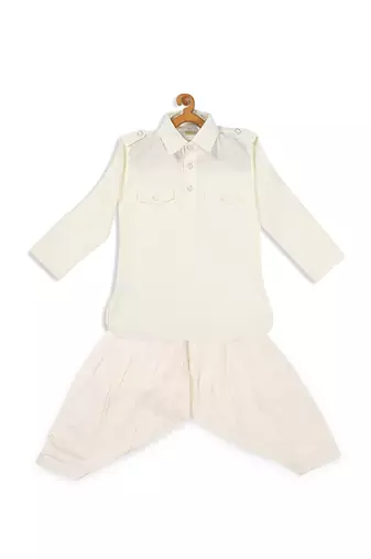  infant  cream cotton blend pathani kurta set