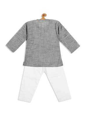  infant  grey pure cotton kurta pyjama set 4
