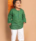  infant  green pure cotton kurta pyjama set