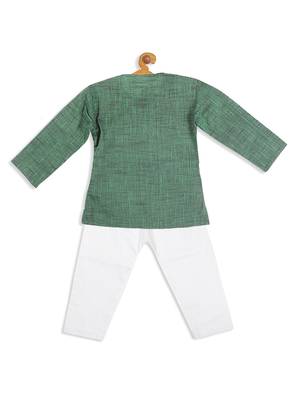  infant  green pure cotton kurta pyjama set 4