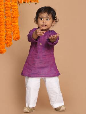  infant  purple pure cotton kurta pyjama set 2
