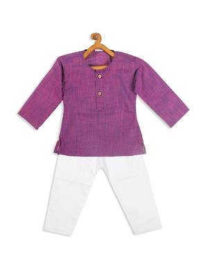  infant  purple pure cotton kurta pyjama set 3
