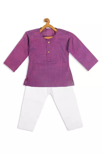  infant  purple pure cotton kurta pyjama set