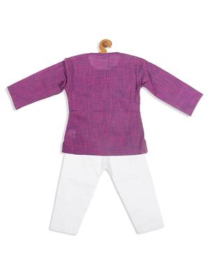  infant  purple pure cotton kurta pyjama set 4