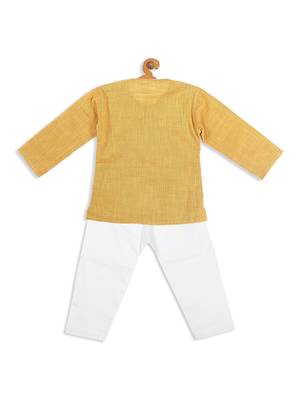  infant  yellow pure cotton kurta pyjama set 4