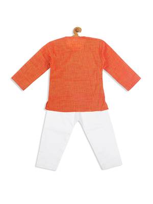  infant  orange pure cotton kurta pyjama set 4