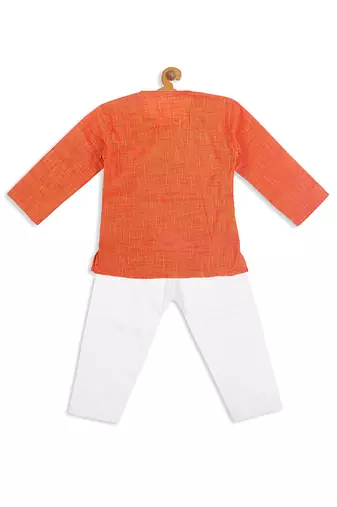 infant  orange pure cotton kurta pyjama set