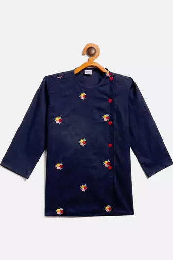 Vastramay infant boys green and red cotton blend kurta and dhoti set