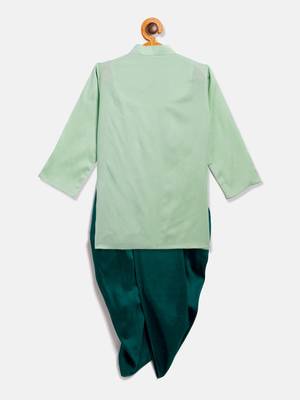 infant boys green viscose kurta and dhoti set 3