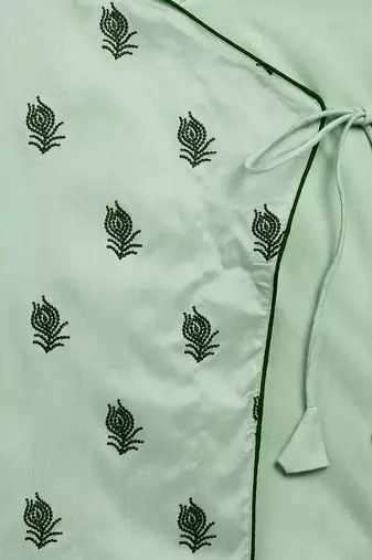 infant boys green viscose kurta and dhoti set