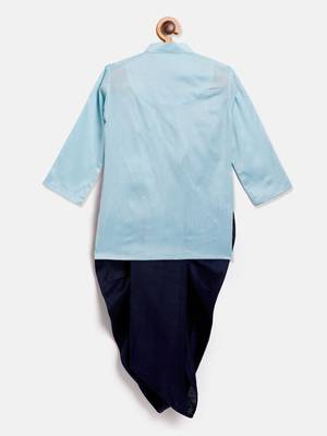 infant  blue viscose kurta and dhoti set 3