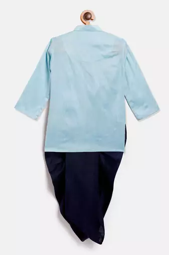 infant  blue viscose kurta and dhoti set