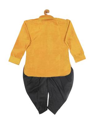  infant  mustard and black silk blend kurta and dhoti set 3