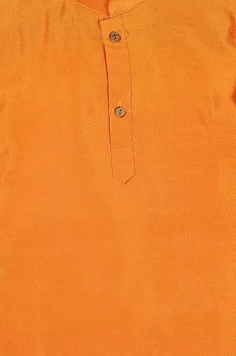  infant  orange and maroon silk blend kurta and dhoti set