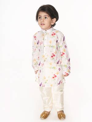  infant  multicolor-base-cream cotton blend kurta 1
