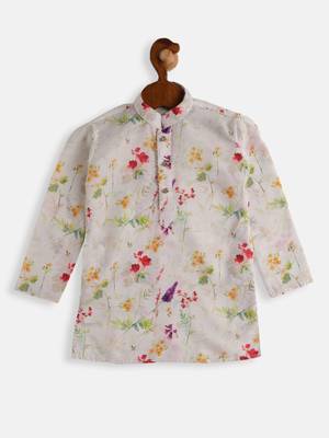  infant  multicolor-base-cream cotton blend kurta 2