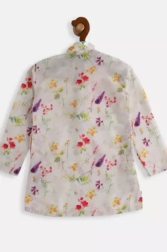  infant  multicolor-base-cream cotton blend kurta