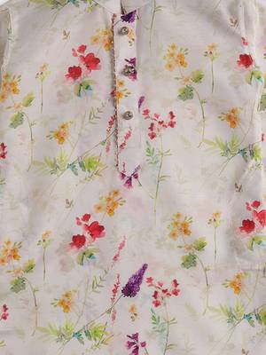  infant  multicolor-base-cream cotton blend kurta 4