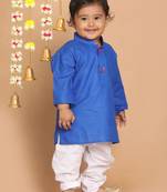  infant  blue cotton blend kurta