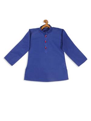  infant  blue cotton blend kurta 2