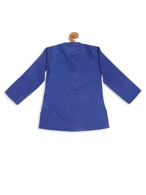  infant  blue cotton blend kurta 3