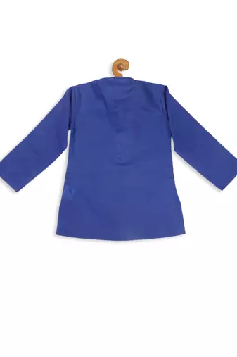  infant  blue cotton blend kurta