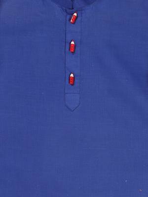  infant  blue cotton blend kurta 4