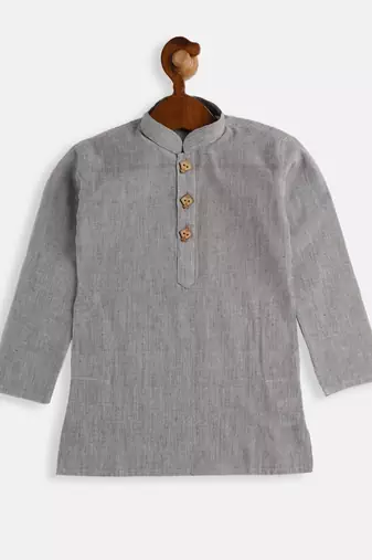  infant boys grey pure cotton kurta