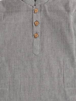  infant boys grey pure cotton kurta 4