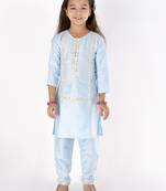 girls' mirror work viscose kurta and pant set