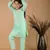  girls' mirror work viscose kurta and pant set