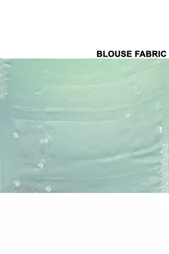 Alluring turquoise color designer handwork saree